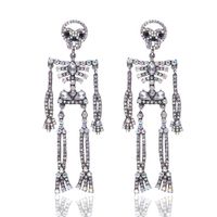 Sleek Minimalist Alloy Studded Skeleton Earrings main image 3