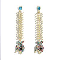 European And American Fashion Alloy Chain Long Section Stitching Face Small Earrings main image 5