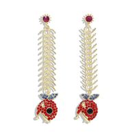 European And American Fashion Alloy Chain Long Section Stitching Face Small Earrings main image 6