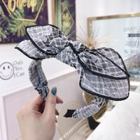 Korean Version Of The Three-dimensional Flower Embroidery Large Bow Headband sku image 3