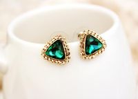 Ol Rhinestone Triangle Large Gemstone Stud Earrings sku image 1