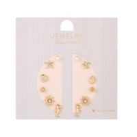 Fashion 6 Pairs Of Geometric Flower Shell Earrings sku image 3