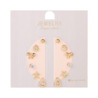 Fashion 6 Pairs Of Geometric Flower Shell Earrings sku image 5