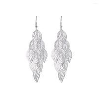 Fashion Ol Simple Gold And Silver Multi-layer Hollow Leaf Earrings sku image 2