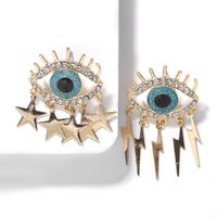 Simple Alloy Diamond Eye Earrings Asymmetric Earrings Star Lightning sku image 1