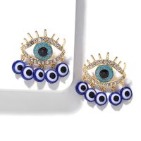 Simple Alloy Diamond Eye Earrings Asymmetric Earrings Star Lightning sku image 2