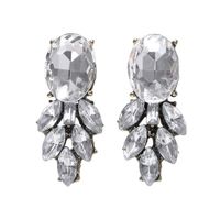 Alloy Diamond-set Gemstone Earrings sku image 2