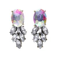 Alloy Diamond-set Gemstone Earrings sku image 3