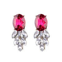 Alloy Diamond-set Gemstone Earrings sku image 4