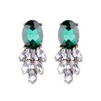 Alloy Diamond-set Gemstone Earrings sku image 5