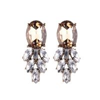 Alloy Diamond-set Gemstone Earrings sku image 6