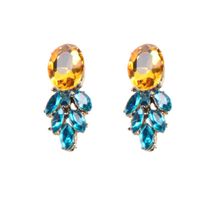 Alloy Diamond-set Gemstone Earrings sku image 7