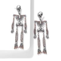 Elegantes Pendientes De Esqueleto De Aleación Minimalista Con Tachuelas sku image 2