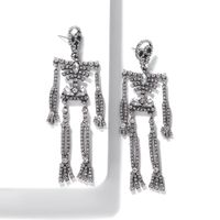 Sleek Minimalist Alloy Studded Skeleton Earrings sku image 3