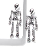 Sleek Minimalist Alloy Studded Skeleton Earrings sku image 4