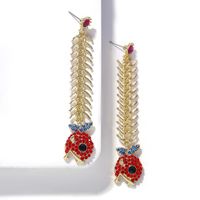 European And American Fashion Alloy Chain Long Section Stitching Face Small Earrings sku image 3