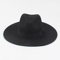 أسود الأزياء الجاز قبعة النسخة الكورية من الصوف واسعة قبعة main image 3