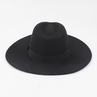 Black Fashion Jazz Hat Korean Version Of The Wool Wide Hat main image 5