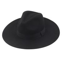 Black Fashion Jazz Hat Korean Version Of The Wool Wide Hat main image 6