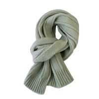 Striped Solid Color Scarf Women Long Section Thick Couple Knitted Wool Fashion Shawl main image 6