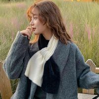 New Two-color Cross Scarf Scarves Long Thick Couple Warm Imitation Mink Shawl main image 2