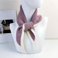 Triangle Towel Solid Color New Scarf Warm Knitted Wool Shawl main image 5