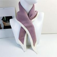 Triangle Towel Solid Color New Scarf Warm Knitted Wool Shawl main image 4