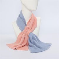 New Two-color Cross Scarf Scarves Long Thick Couple Warm Imitation Mink Shawl sku image 1