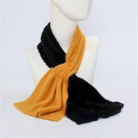 New Two-color Cross Scarf Scarves Long Thick Couple Warm Imitation Mink Shawl sku image 3
