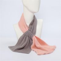 New Two-color Cross Scarf Scarves Long Thick Couple Warm Imitation Mink Shawl sku image 4