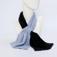 New Two-color Cross Scarf Scarves Long Thick Couple Warm Imitation Mink Shawl sku image 5