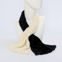 New Two-color Cross Scarf Scarves Long Thick Couple Warm Imitation Mink Shawl sku image 6