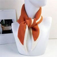 Triangle Towel Solid Color New Scarf Warm Knitted Wool Shawl sku image 2