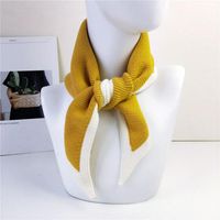 Triangle Towel Solid Color New Scarf Warm Knitted Wool Shawl sku image 3