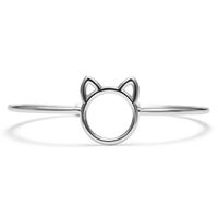 Cartoon Animal Cat Ear Opening Adjustable Bracelet Green Copper Material main image 5