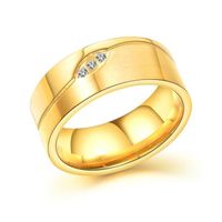Men's Ring Simple Large Face Wide Diamond Titanium Steel Ring main image 1