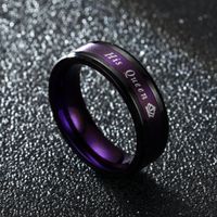 Fashion New Black Blue Black Purple Queen Ring King Queen main image 5
