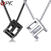 Europe And The United States Hollow Square Love Cubes Men And Women Necklace main image 2