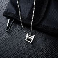Europe And The United States Hollow Square Love Cubes Men And Women Necklace main image 6