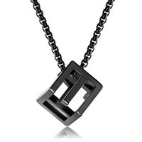 Europe And The United States Hollow Square Love Cubes Men And Women Necklace main image 3