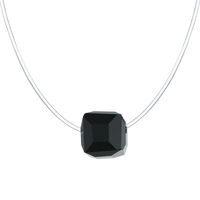 Stylish Geometric Resin Black Invisible Zircon Necklace main image 1