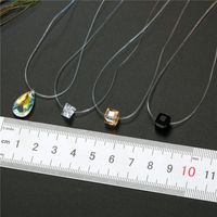 Europäischer Und Amerikanischer Grenz Überschreiten Der Schmuck Neue Mode Geometrisches Harz Schwarz Anhänger Halskette Unsichtbare Zirkon Halskette Außenhandel Yiwu main image 5