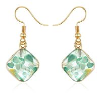 New Diamond-shaped Stone Shell Earrings Vintage Resin Earrings main image 1