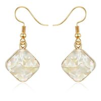New Diamond-shaped Stone Shell Earrings Vintage Resin Earrings main image 3