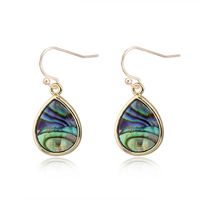 Retro Small Shell Paint Water Drops Six-sided Horse Eye Earrings Resin main image 1