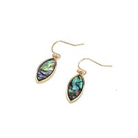 Retro Small Shell Paint Water Drops Six-sided Horse Eye Earrings Resin main image 3