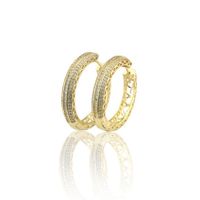 E-commerce Hot Gold-plated Inlaid Zirconium Hollow Earrings Factory Direct Fashion Pop Ring main image 3