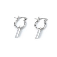 Cute Sleek Minimalist Silver Matte Lock Opening Earrings main image 6