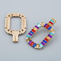 Fashion Simple Rainbow Earrings Alloy Diamond Square Color Acrylic Female main image 5