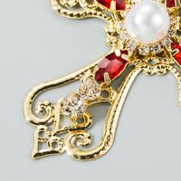 Earrings Women's Fashion Retro Baroque Diamond Cross Long Paragraph With Pearl Earrings main image 4